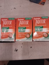3x Zaditor systane eye itch relief 12hr 0.17oz ea exp 2027