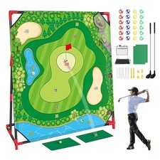 Chipping Game 54x54-inches Interactive Mat Trainer 24 Balls Play Golf