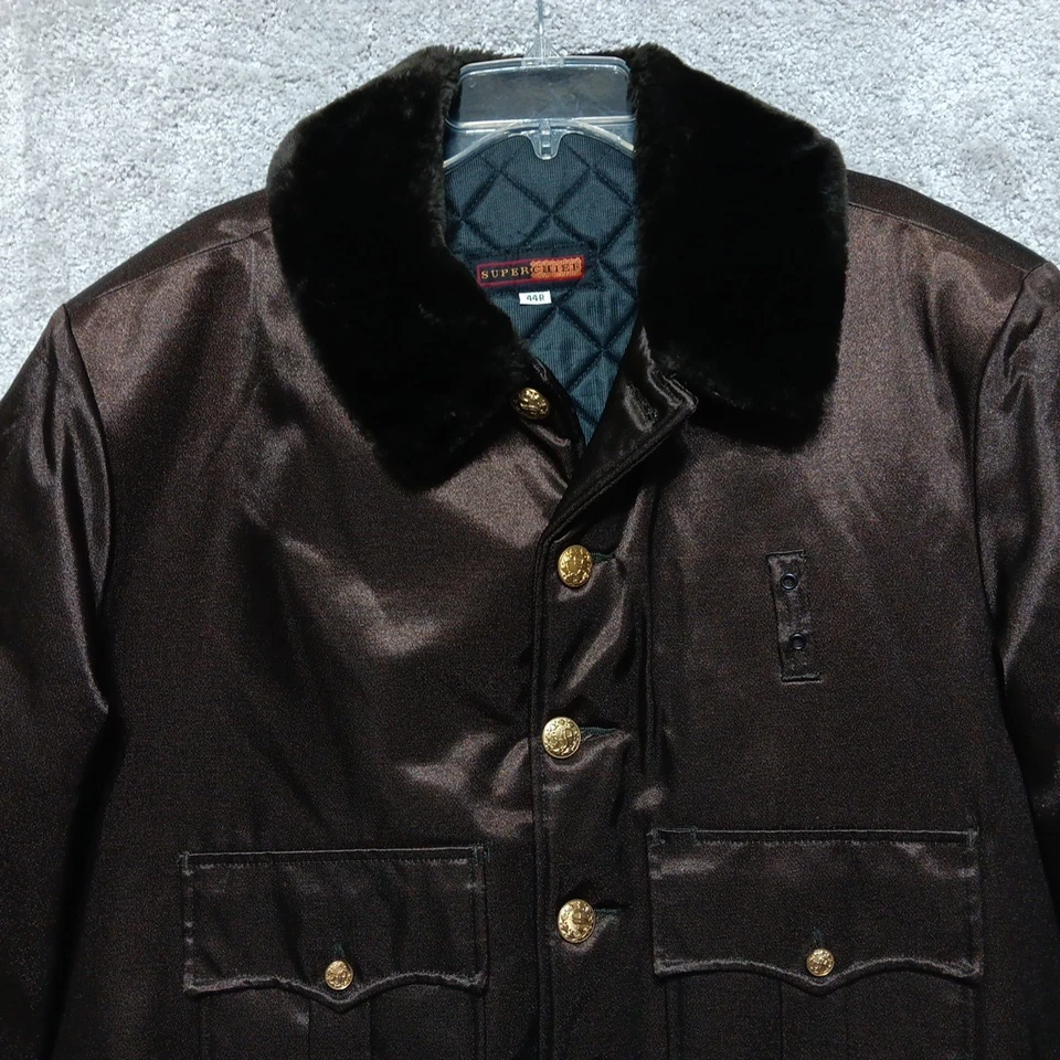 Chaqueta de vuelo vintage años 70 para hombre 44 regular marrón bombardero Fechheimer Bros hecha en EE. UU. Foto 3 de 4