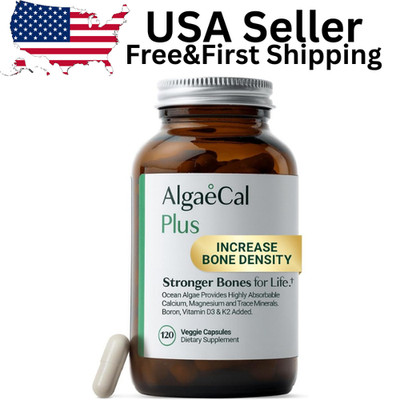 AlgaeCal Organic Red Algae Calcium   Bone Support, D3, K2 MK7, 120 Veggie Caps