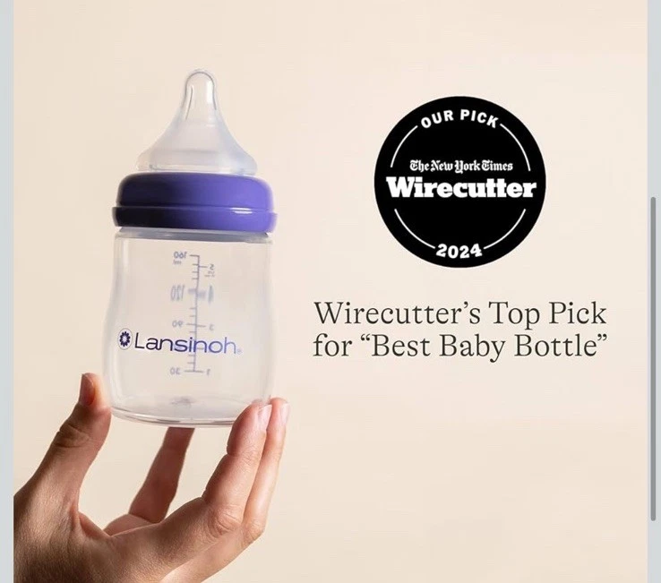 Lansinoh Feeding Bottles Anti-Colic Designed for Breastfed Babies 5 oz 3 Pack - Image 3 of 4