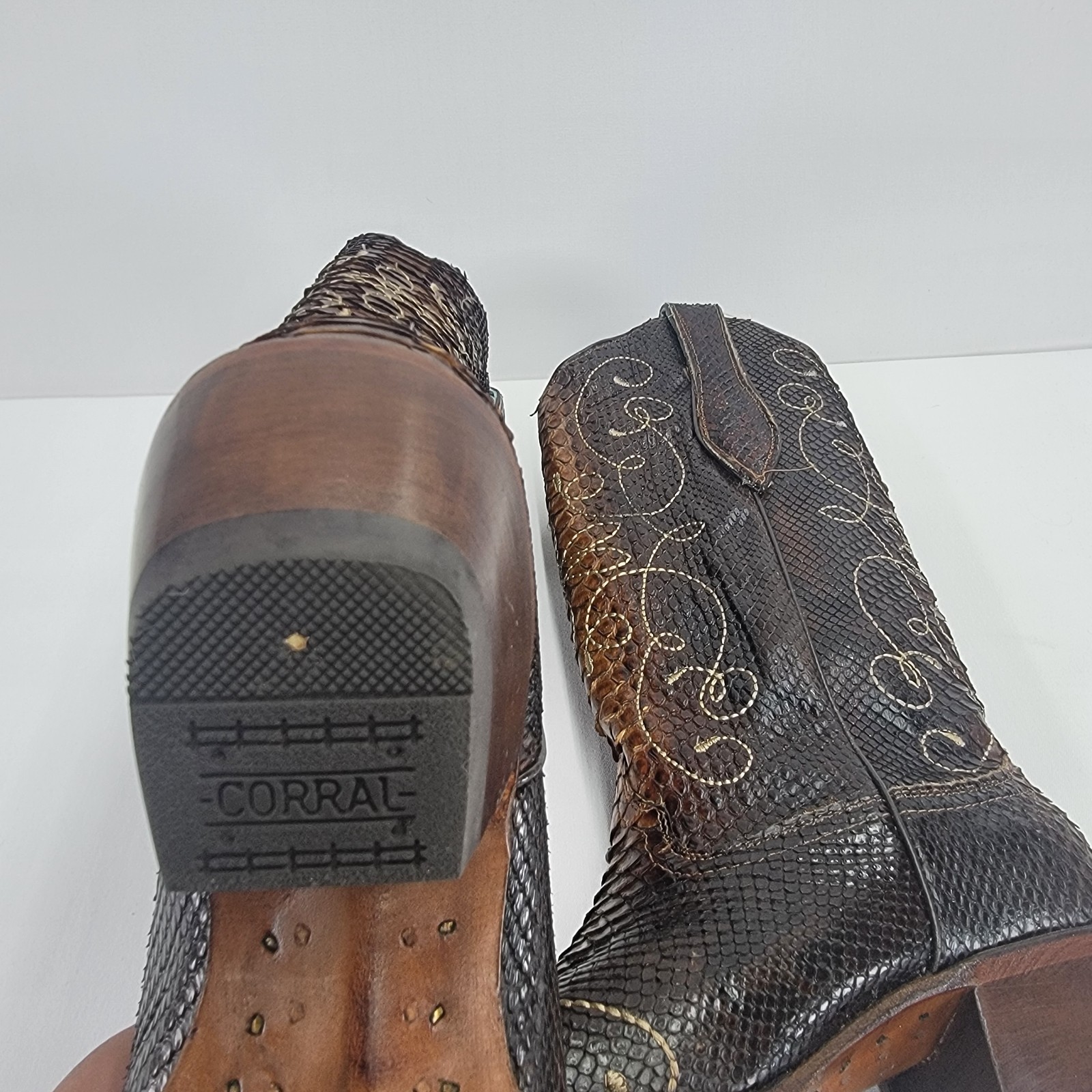 Corral Python Leather Western Boots Women's 9M Pr… - image 5