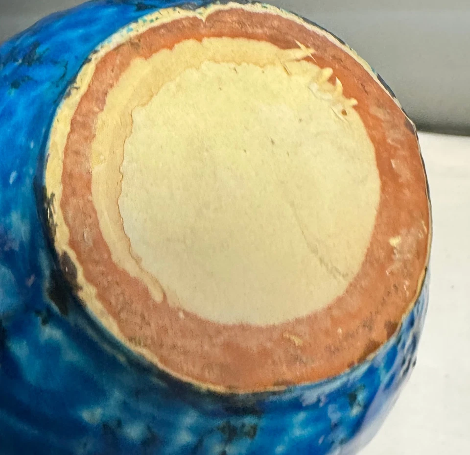 blaue Keramikvase * Scheurich * Lava Vase * 30 cm 60er 70er Jahre - Bild 4 von 4