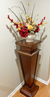 Ethan Allen Neoclassical Tall Pedestal Display Table - Plant Stand