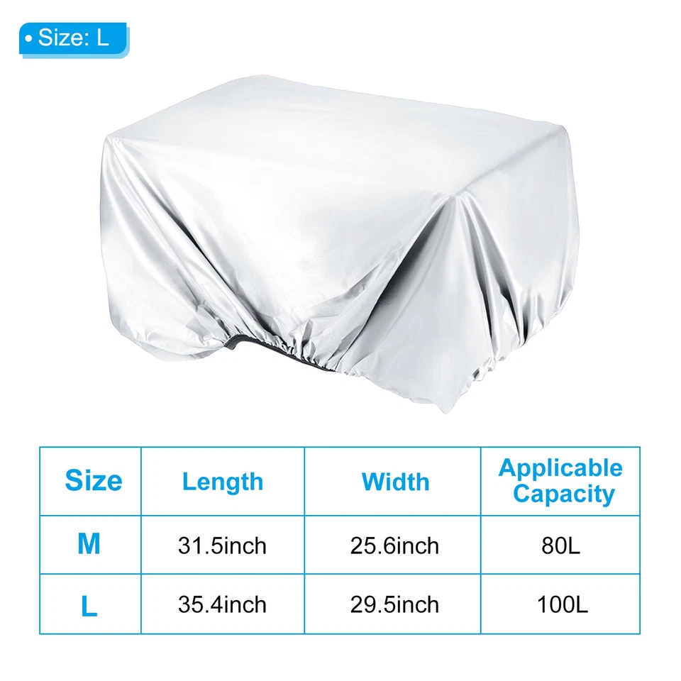 100L Bicycle Rear Rack Rain Cover Waterproof Bike Rain Cover, L, Silver - Image 2 of 4