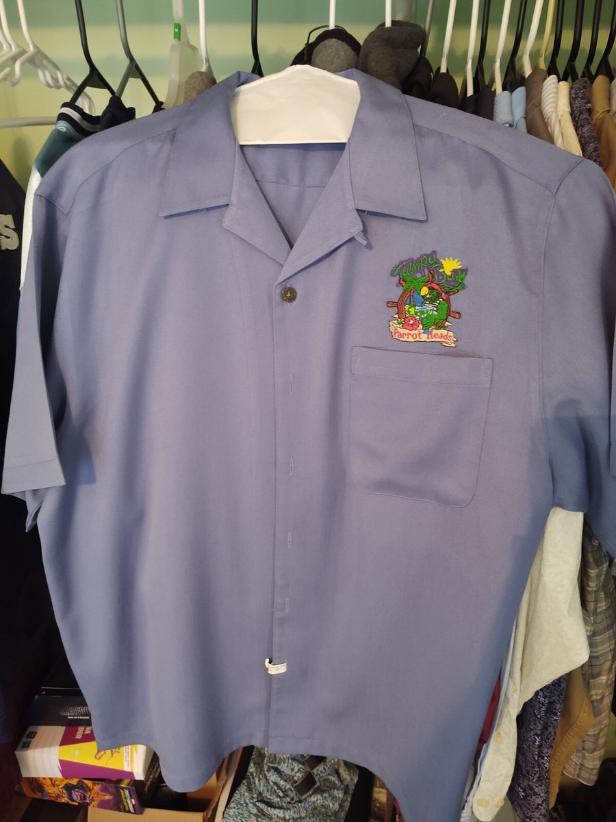 Jimmy Buffett ParrotHeads Tampa Bay Button Up Shirt Blue/Port Authority Sz XL