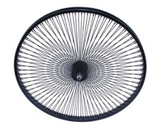 26 Steel Front Wheel 144 Spoke 14gBlack 3/8 Axle Single Wall Black.