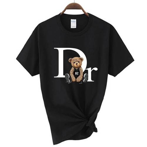 Women's Cute Bear Print T-Shirt Summer Graphic Casual Tee Top S-XL (63)