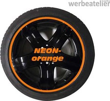 Felgenrandaufkleber Neon-orange 16 Zoll Felgenringe  Felgenaufkleber  4-14mm 
