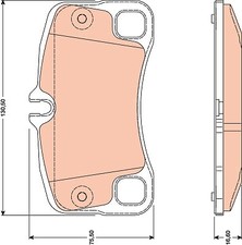 Image of GDB1792 TRW Brake Pad Set, disc brake for PORSCHE