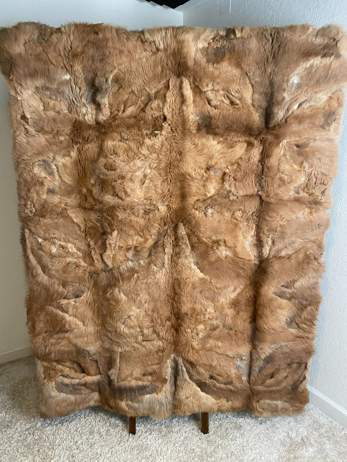 Authentic BABY ALPACA Fur Blanket / Rug, handmade in Bolivia, NEW