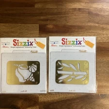 Sizzix Simple Impressions Embossing Folders Shells, Bamboo Brass LOT OF 2