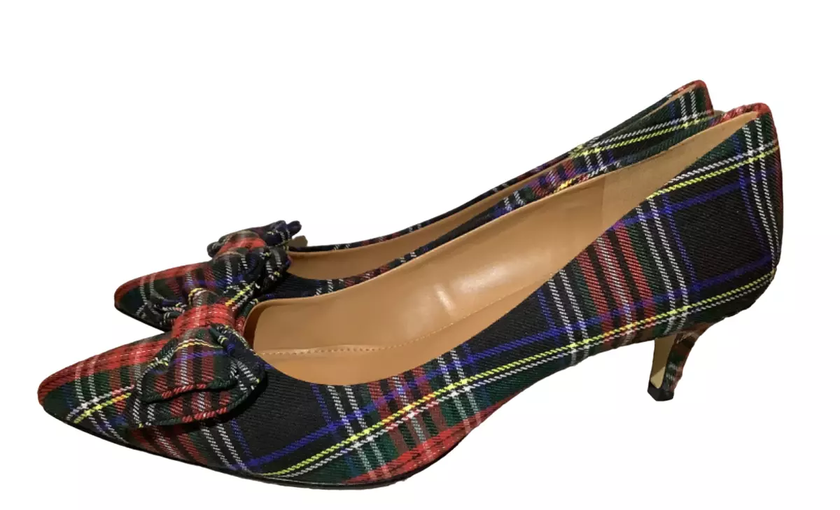 J Crew Tartan Esme Fabric Red Green Blue Yellow Plaid Bow Kitten