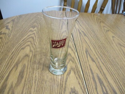 TALL SCHLITZ BEER GLASS STEIN DRINKING BARWARE MANCAVE BAR MUG
