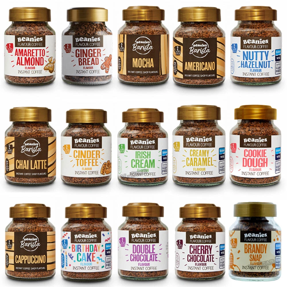 2x BEANIES FLAVOURED GROUND COFFEE JARS eBay