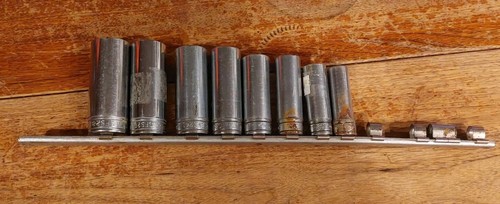 Snap On SFS Series 3/8" Drive Deep Socket Set ~ 8 Sockets & Socket Rail - Picture 2 of 7