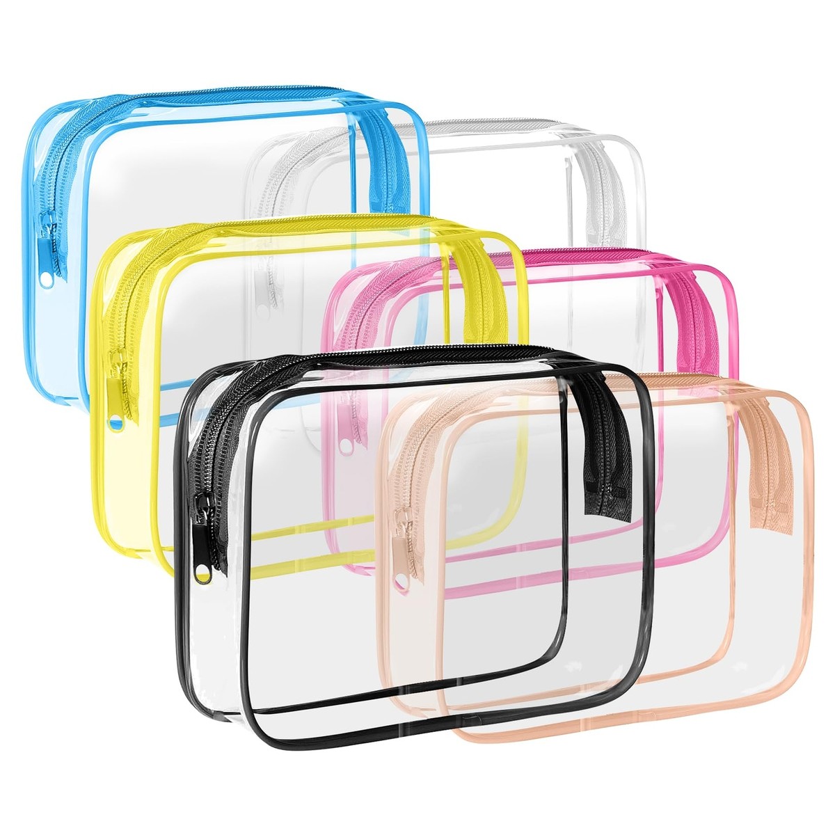 6 Pack Clear Makeup Toiletry Bag Carry On Airport Airline Compliant Bag