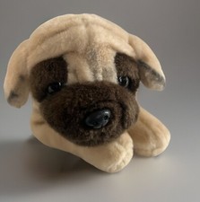 Pug Dog Toy Plush Applause Bean Bag Pellets 13" Tan Brown Super Soft No Tags