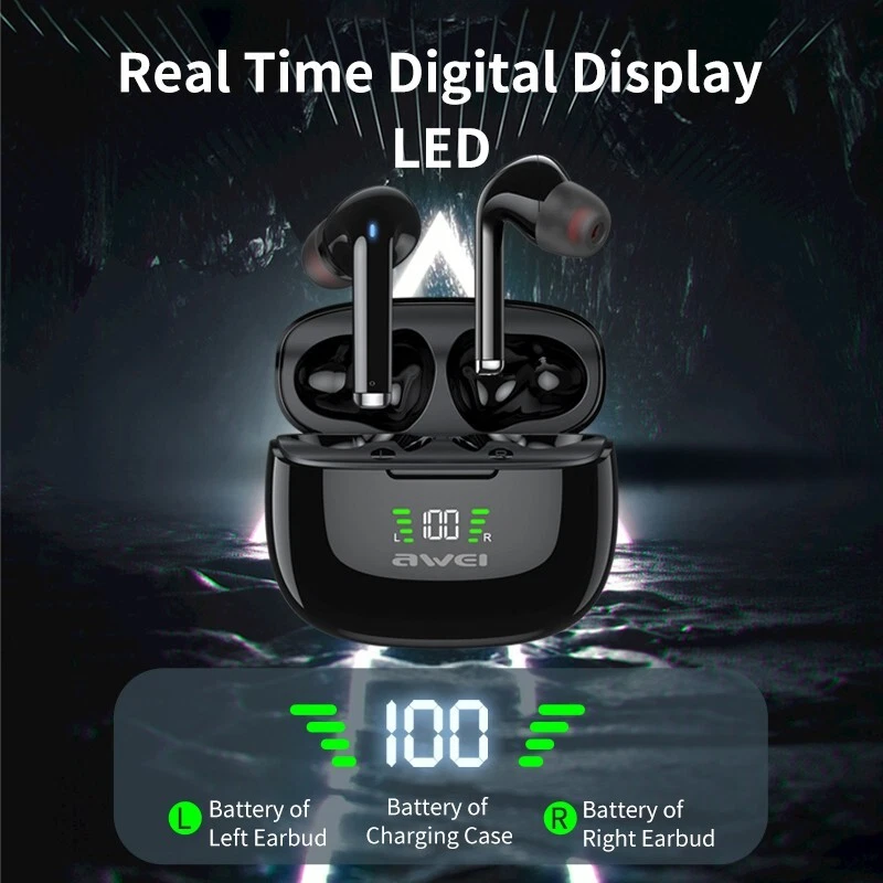 Awei TA8 ANC Bluetooth Earphones Wireless Headphones LED Display TWS Headset - Image 4 of 4