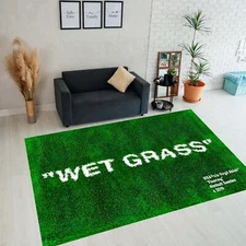 Wet Grass, Wet Grass Rug, Green Rug, Wet Grass Carpet, Green Grass Rug