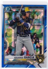 Eduardo Garcia SAPPHIRE 2021 Bowman Draft #BDC-22 Milwaukee Brewers
