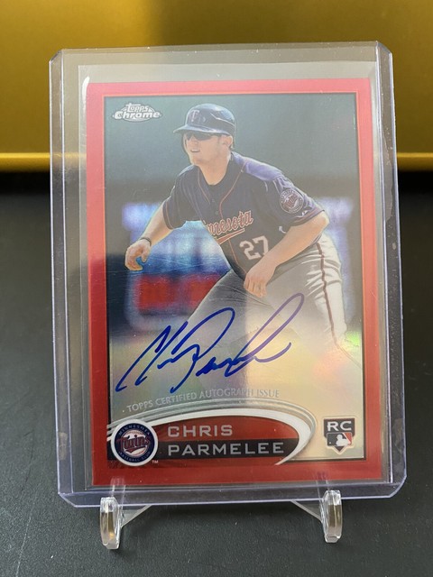 2012 topps chrome chris parmelee Rookie Auto Red Refractor #19/25