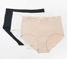 Breezies Women Jacquard Shine Full Brief Set of 3 Color Basic A372605 QVC