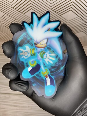 Sonic the Hedgehog Silver 3D Lenticular Car Motion Sticker Decal
