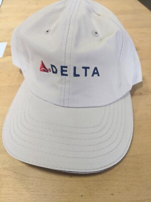 Delta Airlines Off White Red Blue Embroidered Widget Adjustable Baseball Cap Hat