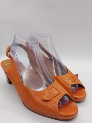 Women s Orange Slingback Maretto For Eliot Zed London Made In Italy Size 38.5