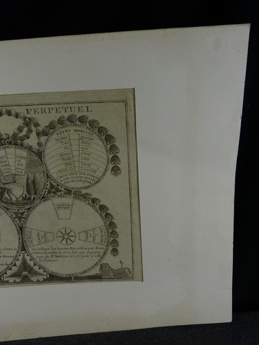 Calendar Perpetual Calendar Antique Early 19 Century 19th Engraving Paper Laid - Picture 6 of 21