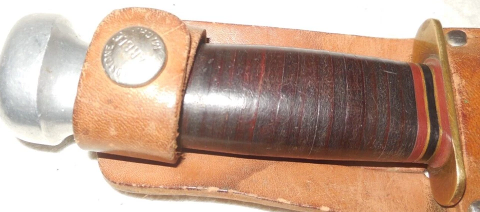 CUCHILLO Y VAINA DE CUERO VINTAGE CANICAS 7" HOJA FIJA Foto 3 de 4