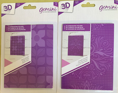 Gemini By Crafter’s Companion 2 - 3D Embossing Folders ... New | eBay