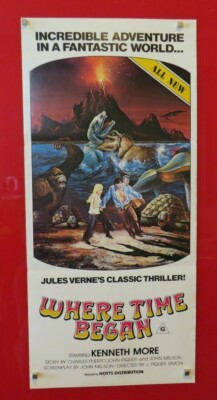 WO DIE ZEIT BEGANN Jules Vernes ORIGINAL 1977 CINEMA DAYBILL POSTER Kenneth More