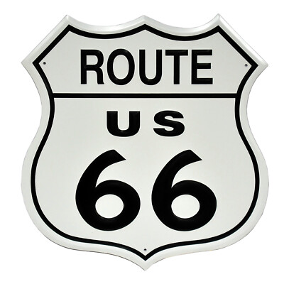 Route 66 Schild Straße 30 x 28 groß 3D US Highway Road Metall Poster USA *250