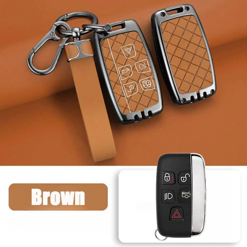 For Land Rover Range Rover Sport Zinc Alloy Leather Car Key Fob Case Cover Bag - Foto 15 di 15