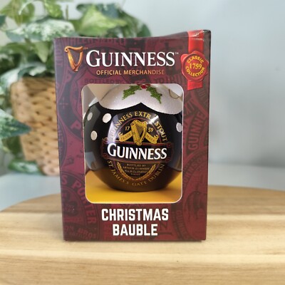 Offizielle Guinness Weihnachtskugel - Christmas Pudding mit traditionellem Logo