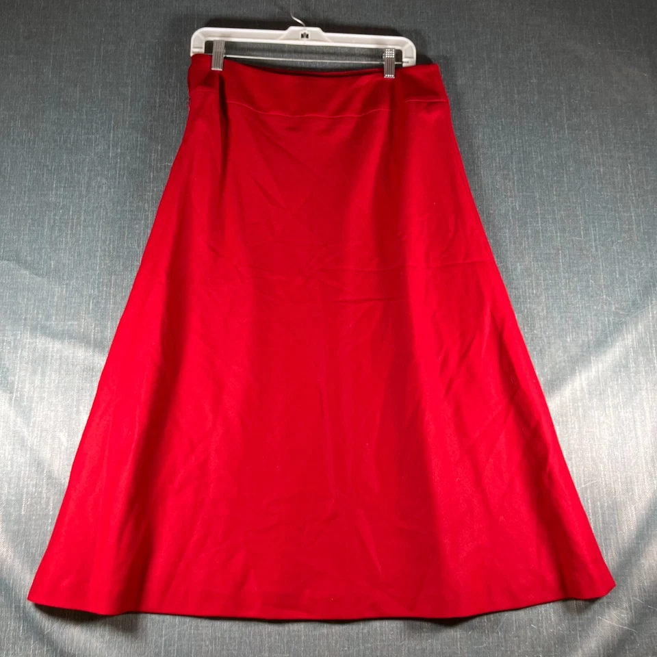 Falda Talbots para mujer línea A talla 6 roja lana elástica forrada plana frontal cremallera lateral Foto 2 de 4