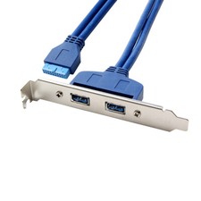 19pin 20 Pin Motherboard Header Female to 2x USB 3.0 Female Panel Mount Cable
