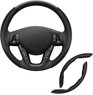 Car Steering Wheel Cover Carbon Fiber Universal Booster NonSlip Accessories 38cm