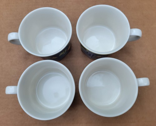 Villeroy & Boch Biella x4 Octagon Mugs & Saucers 6oz Cherry Apple Grape Pear VGC - Picture 7 of 13