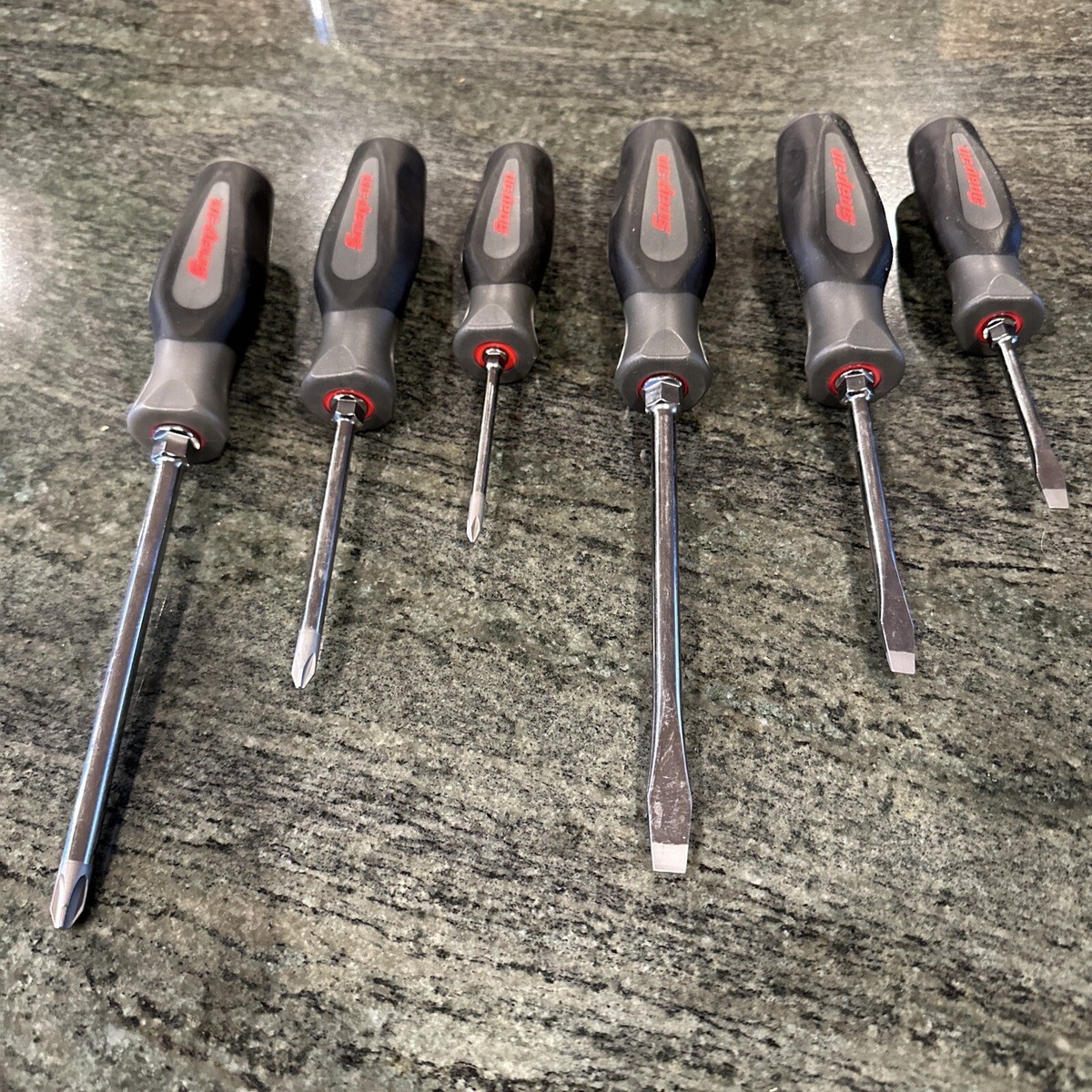 Snap-on sgdx60bdt 6 pc screwdriver set in dark titanium 3 flat, 3