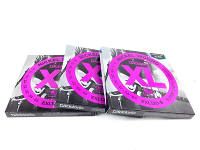 D'Addario Guitar Strings 3 Sets EXL120-8 Super Light 8 String Electric