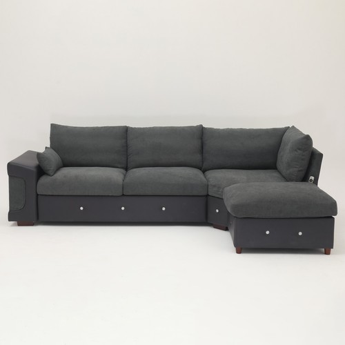 New Amara Corner Sofa Jumbo Cord Suite Set Footstool 3 2 Seater Grey - Picture 35 of 114
