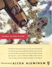 1943 Alcoa Aluminum: We Watch You While We Work Vintage Print Ad