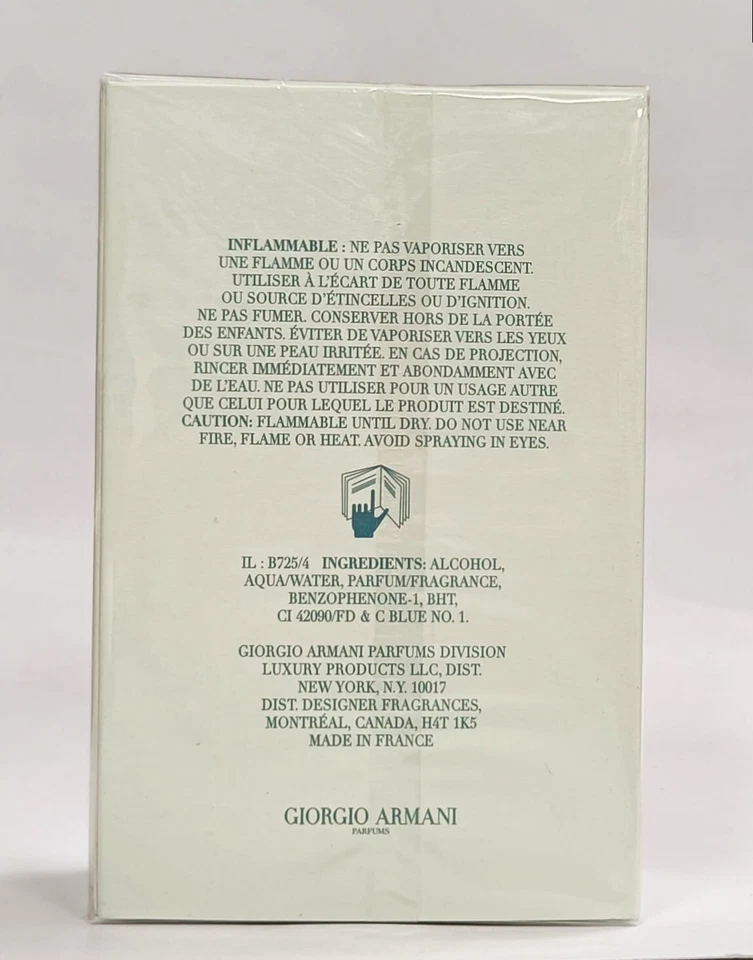 VINTAGE ACQUA DI GIO 50 ML FOR WOMAN GIORGIO ARMANI BATCH CODE UY045 AÑO 2003 - Imagen 3 de 3