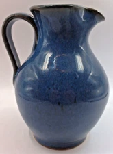 "Jugtown Ware", Blue Speckled Pitcher, 1999, 5 1/2 Inches Tall