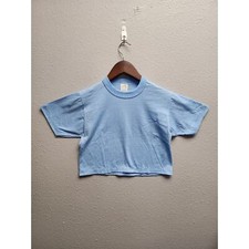 Vintage Crop Top Shirt Women Sportswear Blue ...