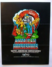 American Horseshoes Arcade FLYER Original 1990 Video Game Art Promo Sheet  image