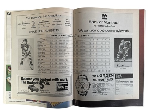 Maple Leaf Gardens Nov 1971 Revista y Programa Pittsburgh-Montreal Cubierta VACHON - Imagen 7 de 16